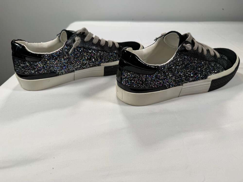 Steve Madden Embark Black Glitter Low Top Sneakers Size 9M - Picture 4 of 7